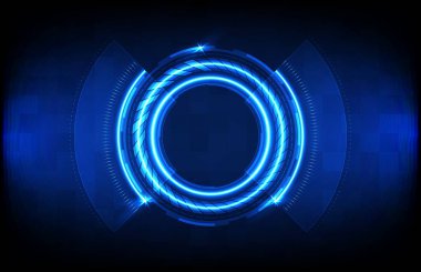 Mavi fütürist teknoloji hud ekran arayüzünün soyut arkaplanı