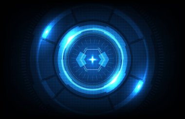 Yuvarlak fütürist teknoloji kullanıcı arayüzü ekran gövdesinin soyut arkaplanı