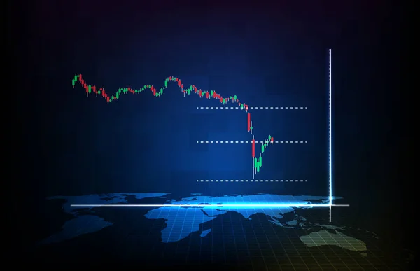 Fondo Abstracto Economía Tecnología Futurista Crisis Abajo Gráfico Del Mercado — Vector de stock