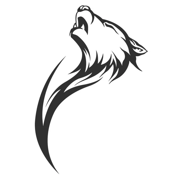 Tribal tattoo wolf ontwerpen — Stockvector
