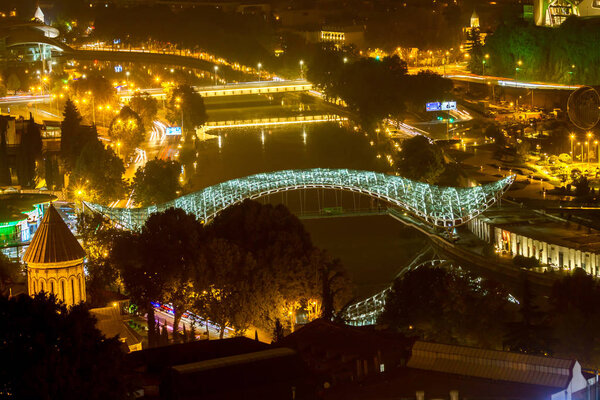 Night views of Tbilisi from the fortress.