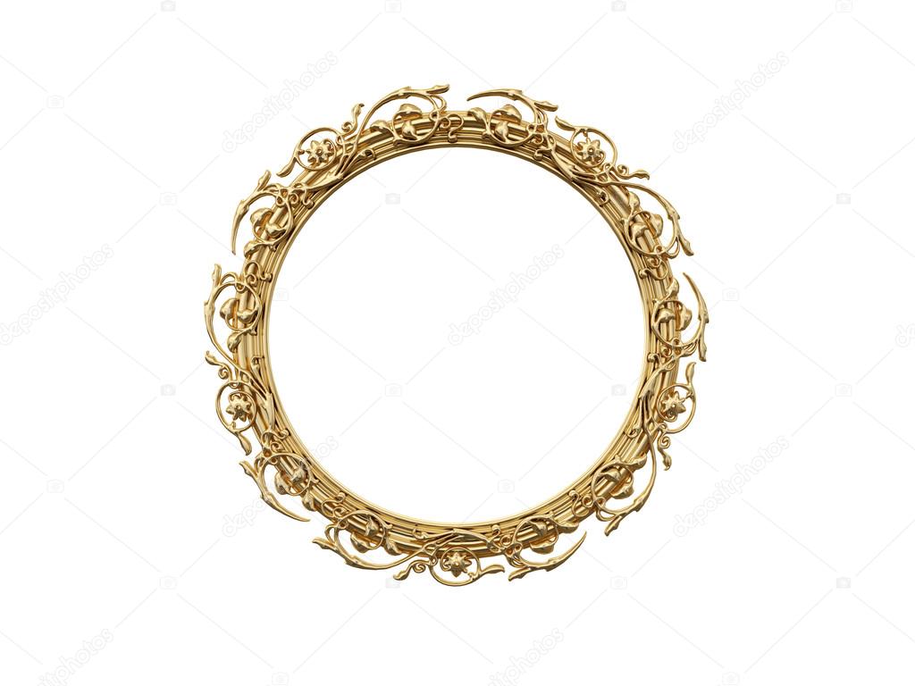 Golden Vintage Frame Mirror Design Retro Element Physical
