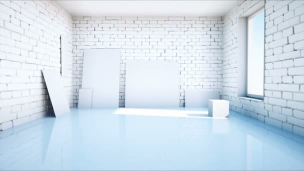 White blank paper  on brick room. — Αρχείο Βίντεο