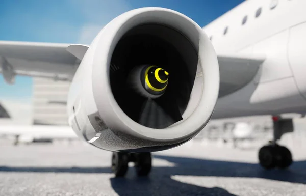 Turbina de aviones. Avión. concepto de viaje. renderizado 3d . — Foto de Stock