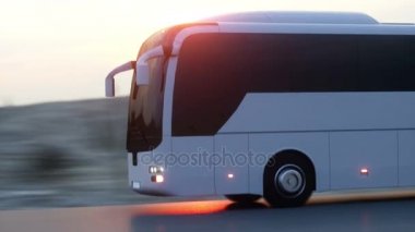 Yolda otobüs otoyol. Çok hızlı araba. Süper gerçekçi animasyon.