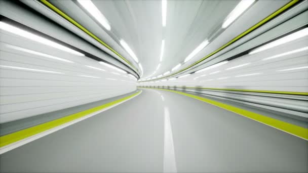 Automatisk tunnel, snabb körning. 3D-animering. — Stockvideo