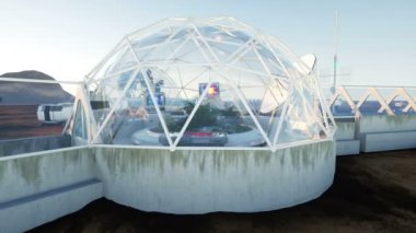 Uzay Laboratuvarı, bilim-kurgu iç. Mars'ta, yabancı gezegenin yaşam. Alan bitkiler.