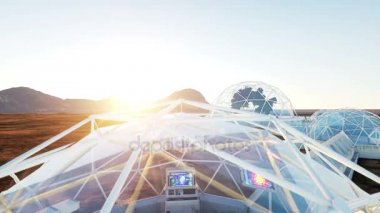 Uzay Laboratuvarı, bilim-kurgu iç. Mars'ta, yabancı gezegenin yaşam. Alan bitkiler.