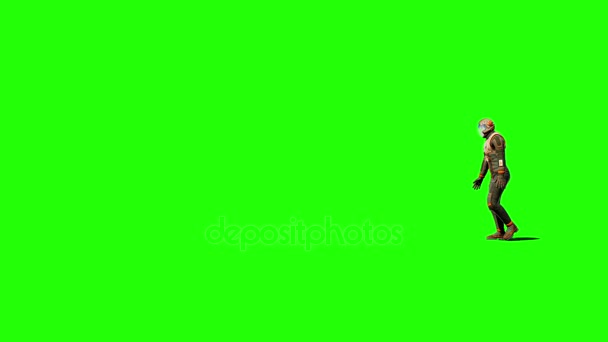 Animación a pie de astronauta en pantalla verde. Marciano . — Vídeos de Stock