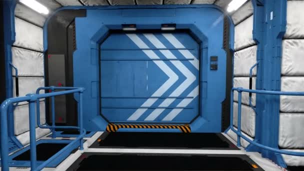 Space Ship Futuristic Interior Aerial View On Mars Alien Planet