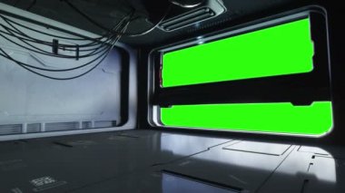 fütüristik yer koridor, tünel. Uçuş görünümü. Yeşil ekran görüntüleri. Sinema 4 k animasyon.