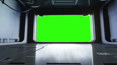 fütüristik yer koridor, tünel. Uçuş görünümü. Yeşil ekran görüntüleri. Sinema 4 k animasyon.