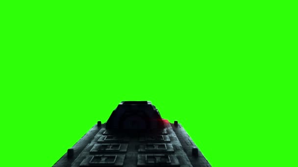 Navire spatial futuriste. Animation réaliste 4k. Écran vert .
