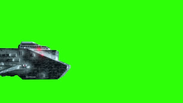Futuristické vesmírné lodi. Realistické 4 k animaci. Zelená obrazovka.
