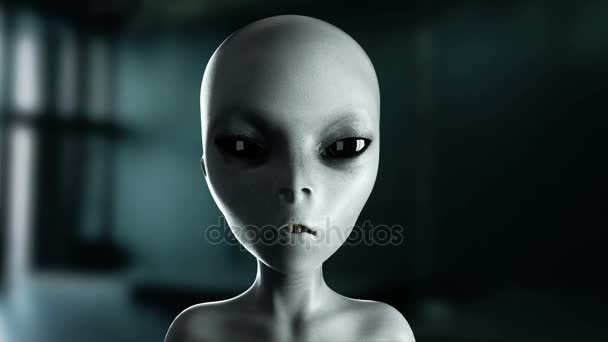 Alien hablando. De cerca. OVNI. Imágenes cinematográficas de 4k . — Vídeo de stock