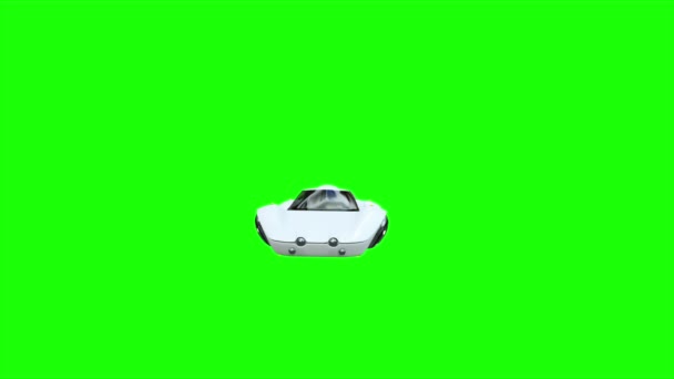 Un'auto volante futuristica. Trasporto del futuro. Filmato schermo verde 4k . — Video Stock