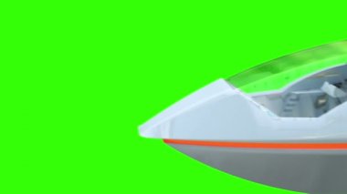 fütüristik yolcu uçan otobüs. Taşıma gelecek. Yeşil ekran 4k animasyon.