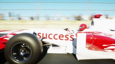 Yarış arabası. Çok hızlı araba. Gerçekçi 4 k animasyon.