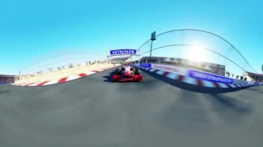 Yarış arabası. Çok hızlı araba. Gerçekçi 4 k animasyon.
