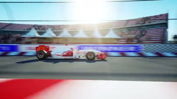 Carro de corrida. Uma condução muito rápida. Animação 4K realista . — Vídeo de Stock