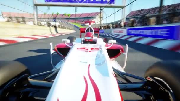 Racerbil. Mycket snabb körning. Realistisk 4 k animation. — Stockvideo