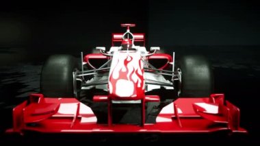 karanlık stüdyo spor araba yarış. gerçekçi 4 k animasyon.