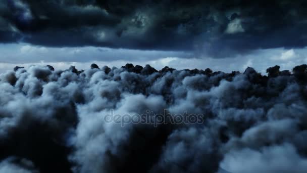 Політ над хмарами. Реалістична анімація 4k . — стокове відео