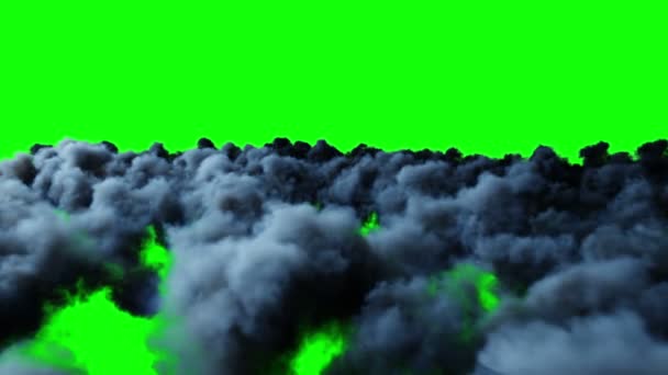 Flug über den Wolken. realistische 4k Animation. Green Screen. — Stockvideo