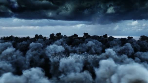 Vlucht over de wolken. Realistische 4 k-animatie. — Stockvideo