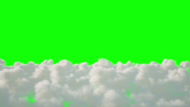 Uçuş bulutlar üzerinde. Gerçekçi 4 k animasyon. Yeşil ekran. — Stok video