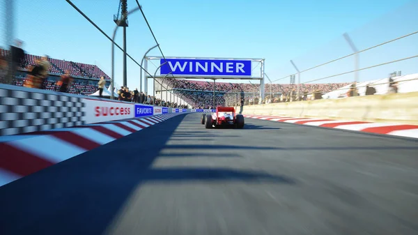 Carro de corrida. Uma condução muito rápida. Renderização 3d . — Fotografia de Stock