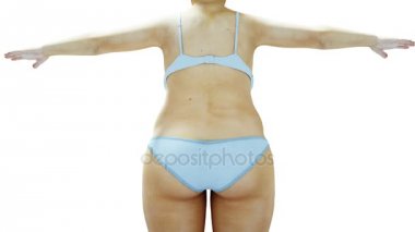 Şişman 3d kadın. Zayıflama ve obezite süreci. Diyet ve sağlık kavramı. İzole et. Gerçekçi 3d render.