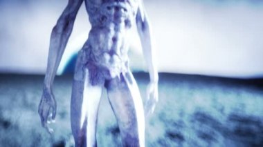 Gezegendeki uzaylı, ay. Amaç dünyada. UFO. Gerçekçi hareket ve Shader. 4 k animasyon.