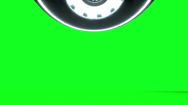 Disco voador isolado na tela verde. OVNI. Sombreadores realistas e borrão de movimento. Animação 4K . — Vídeo de Stock