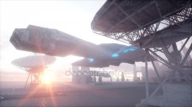 askeri robotlar işgali. Dramatik kıyamet süper gerçekçi kavramı. Gelecek. 4 k animasyon.