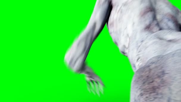 Un extraterrestre qui rampe. Mouvement réaliste et teintes de peau. Images d'écran vert 4K . — Video