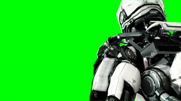 Robot is crawling . Realistic motion and reflections. 4K green screen footage. — Stock Video