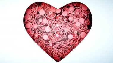 Gears'ı sağlıklı kalp. Anatomi kavramı. Gerçekçi 4 k düz animasyon.