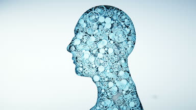 Gears'ı erkek baştan. Gerçekçi 4 k düz animasyon.