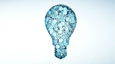 Gears'ı üzerinden ampul. 3D render.