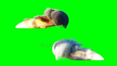 Roket izole başlatın. Yeşil ekran. Gerçekçi 4 k animasyon.