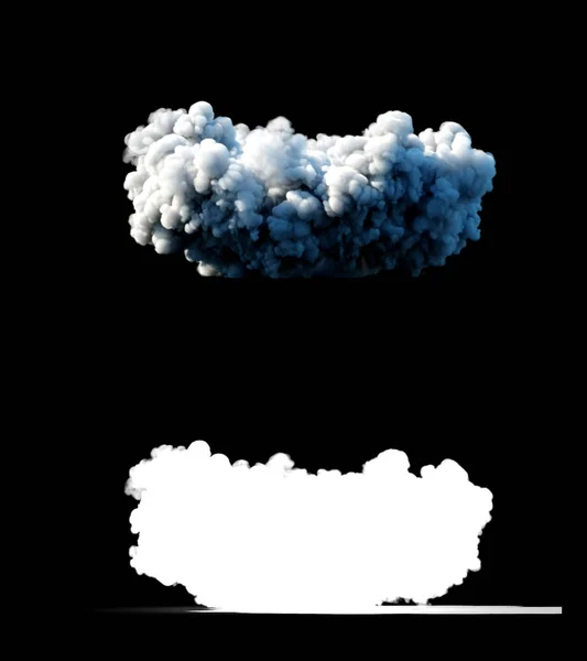 Atomrakete, komplex. Startrakete, Staub. isoliert. 3D-Darstellung. — Stockfoto