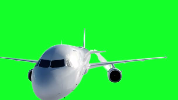 Vol passager Avion animation. Une traînée de condensation d'un avion. Écran vert séquences 4k . — Video