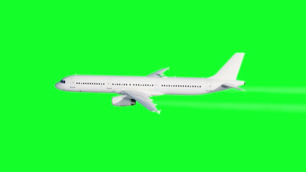 Passenger flying Plane animation. A condensation trail of an airplane.  Green screen 4k footage. — Stock Video © chagpg #183049100