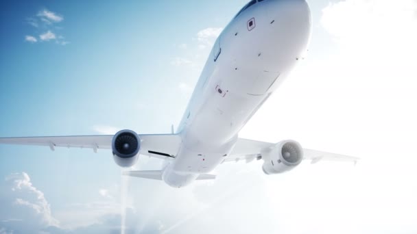 Passenger flying Plane animation. Daylight, clouds. A condensation trail of an airplane. Realistic 4k animation. — Stock Video © chagpg #183075360 Passenger flying Plane animation. Daylight, clouds. A condensation trail of an airplane. Realistic 4k animation. — Stock Video © chagpg #183075360