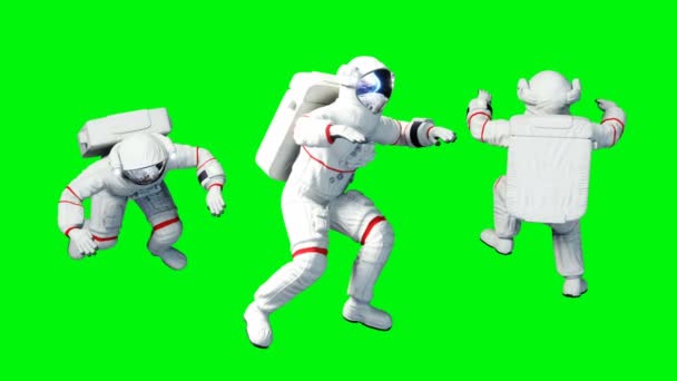 Astronaut levitation in space. Green screen. Realistic 4k animation. — Stock Video