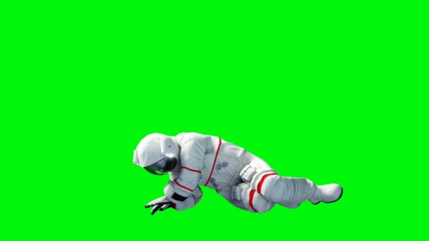 Astronaute au ralenti. Écran vert. Animation réaliste 4k . — Video