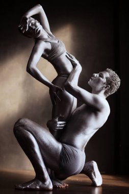 Gümüş gövde sanat Çift