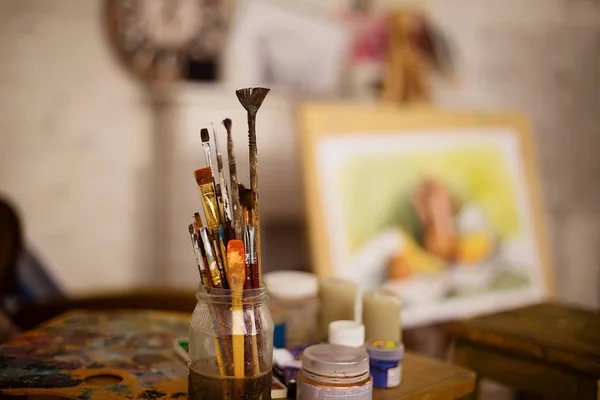 Interno di studio di artista o pittore — Foto Stock