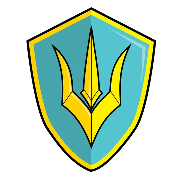 Тризуб на логотип Shiled — стоковий вектор